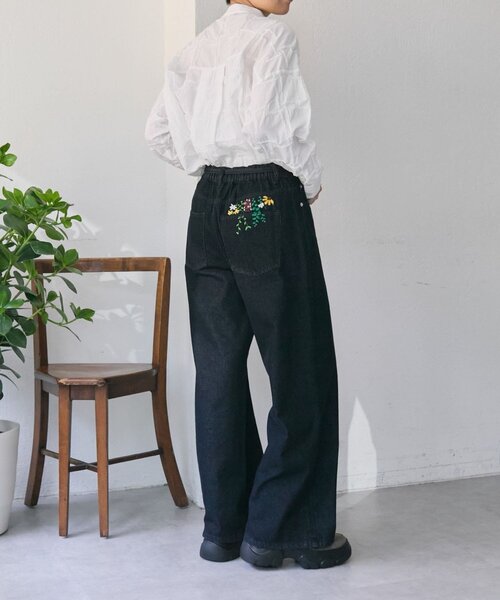 「ear PAPILLONNER」 デニムパンツ FREE インディゴブルー レディース_画像7