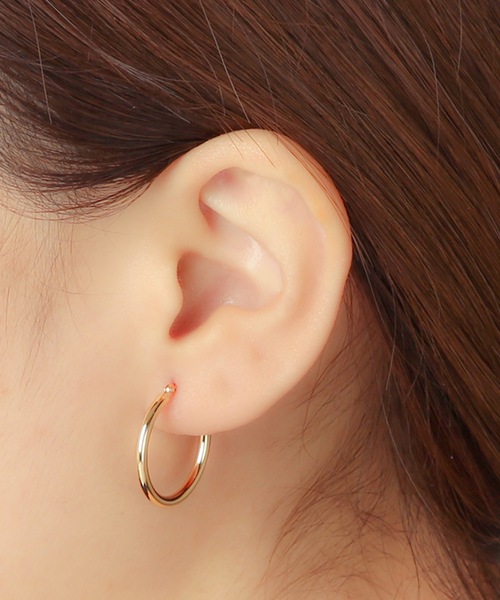 ESTELLE ピアス K18 イエローゴールド フープピアス(L) ESTELLE