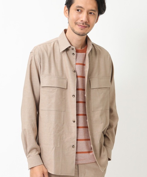 人気大特価 ジャケット PayPayモール店 - 通販 - PayPayモール ブルゾン リネンライクオックスシャツジャケット ZOZOTOWN 安い得価