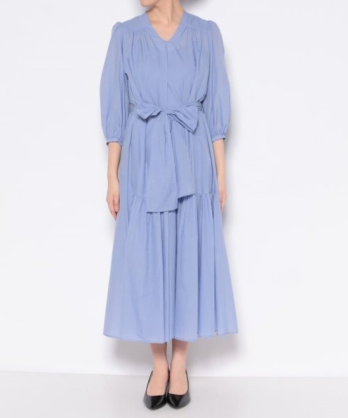 ワンピース 【LOULOU WILLOUGHBY】ナイロンコットンタフタギャザーワンピース LOULOU WILLOUGHBY