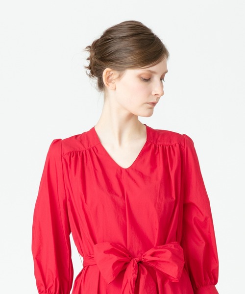 ワンピース 【LOULOU WILLOUGHBY】ナイロンコットンタフタギャザーワンピース LOULOU WILLOUGHBY