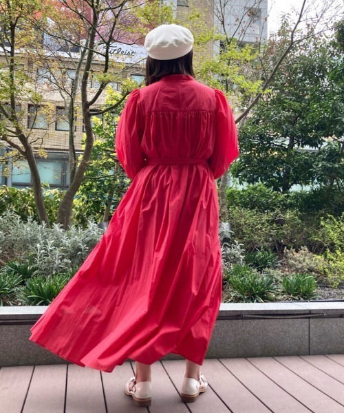 ワンピース 【LOULOU WILLOUGHBY】ナイロンコットンタフタギャザーワンピース LOULOU WILLOUGHBY