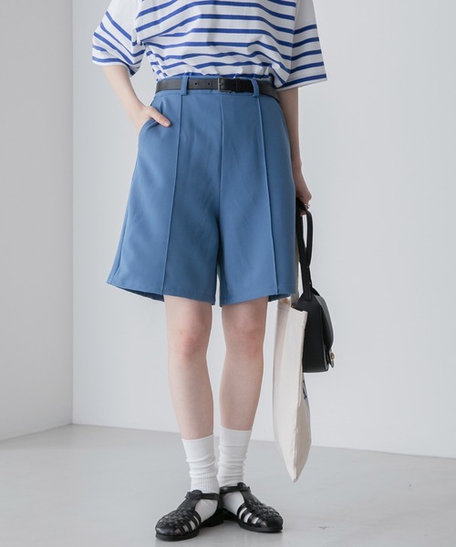 バミューダパンツ BONLECILL パンツ ピンタック イージーバミューダパンツ