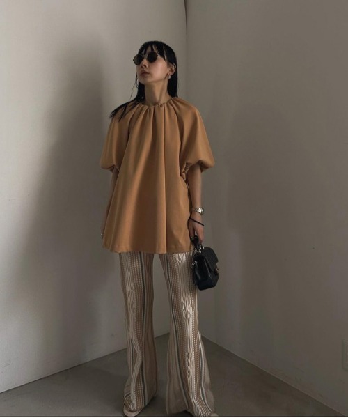 Ameri（アメリ） パンツ VARIOUS FABRICS SHEER KNIT PANTS レディース