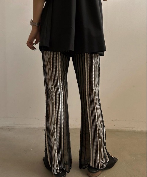 Ameri（アメリ） パンツ VARIOUS FABRICS SHEER KNIT PANTS レディース