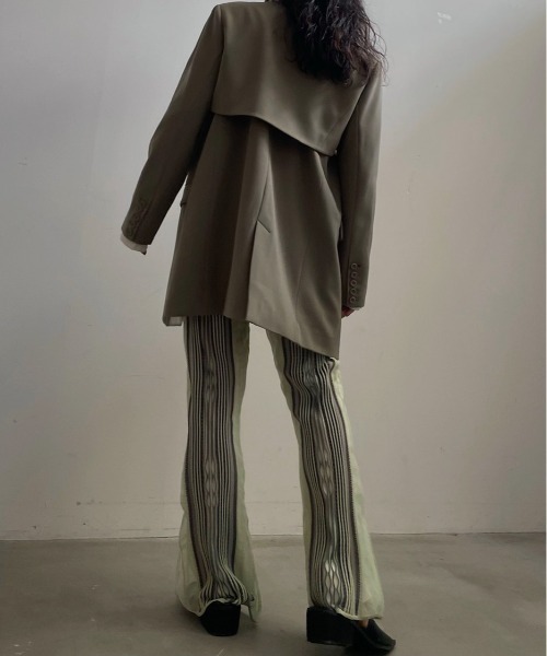 Ameri（アメリ） パンツ VARIOUS FABRICS SHEER KNIT PANTS レディース
