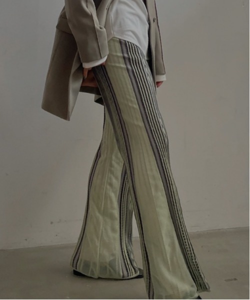 Ameri（アメリ） パンツ VARIOUS FABRICS SHEER KNIT PANTS レディース