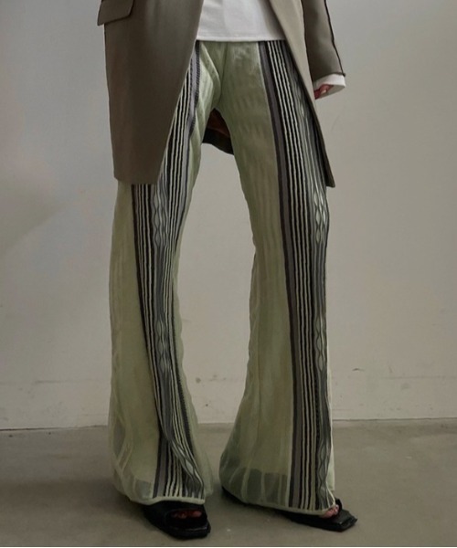 Ameri（アメリ） パンツ VARIOUS FABRICS SHEER KNIT PANTS レディース