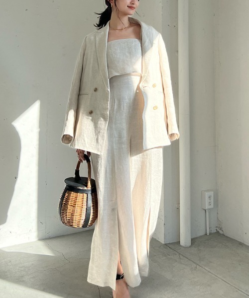 anuans（アニュアンス） オールインワン ヘリンボーンリネンベアワイド