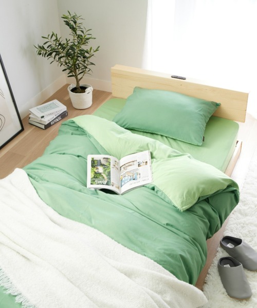 iellio ベッド 寝具 バイカラー カラフル 防ダニ ベッドカバー