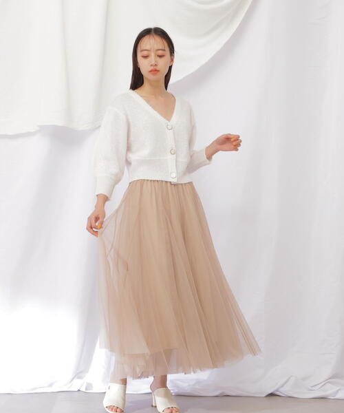 ジルスチュワート　上品コットンカーデ JILL by JILL STUART（ジルバイジルスチュアート） ニット セーター