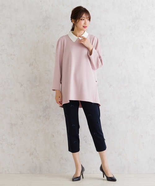 ローズティアラ（Rose Tiara）/リボンクロップド丈レギンスパンツ Rose Tiara（ローズティアラ） パンツ リボンクロップド丈レギンス