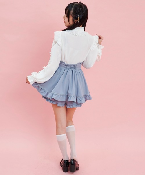 HONEY MI HONEY フリル付きタイトスカート グレー HONEY MI HONEY フリル付きタイトスカート グレー