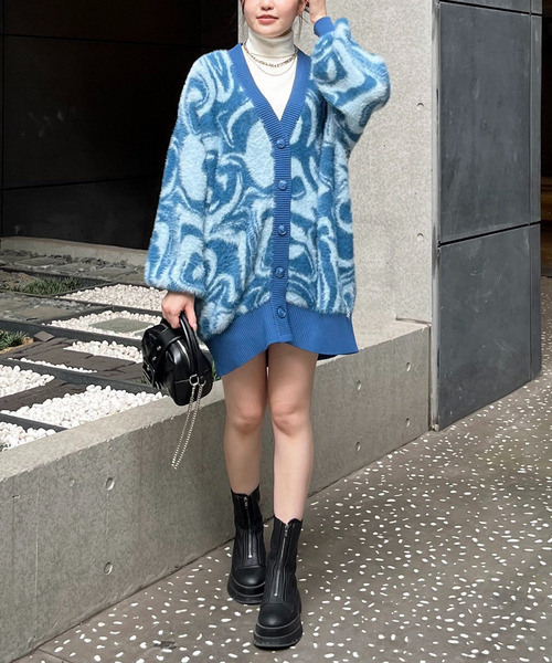 SPIRALGIRL（スパイラルガール） カーディガン マーブルパターン