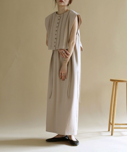 NOAHL ワンピース 「NOAHL」ベスト×キーネックワンピース