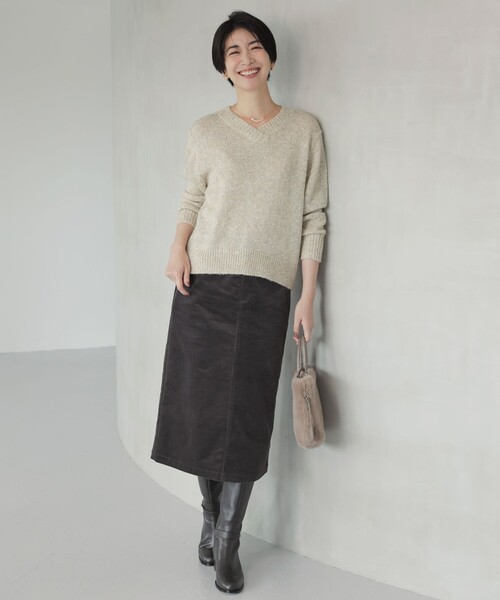 ニット セーター 「洗える」WARMY LUREX Vネック ニット レディース ニット セーター 「洗える」WARMY LUREX Vネック レディース