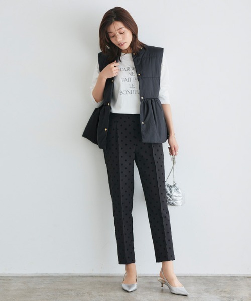 ベスト ジレ ドライタッチペプラムジレ レディース Pierrot ベスト ジレ 中綿ペプラムベスト レディース : ZOZOTOWN