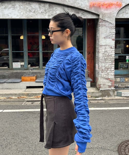 トレーナー スウェット Shirring sweatshirt レディース HTH トレーナー スウェット Shirring sweatshirt レディース