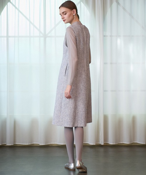 ANAYI（アナイ） ワンピース 「セットアップ対応商品」メタルシャギー