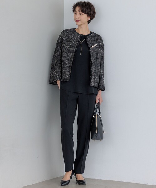 ＧＩＯＬＩＣＡ　ノーカラーツイードジャケット GIOLICA ノーカラー ツイード ジャケット / 23区 L