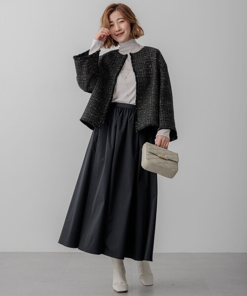 GIOLICA ノーカラー ツイード ジャケット GIOLICA ノーカラー ツイード ジャケット / 23区 | ファッション