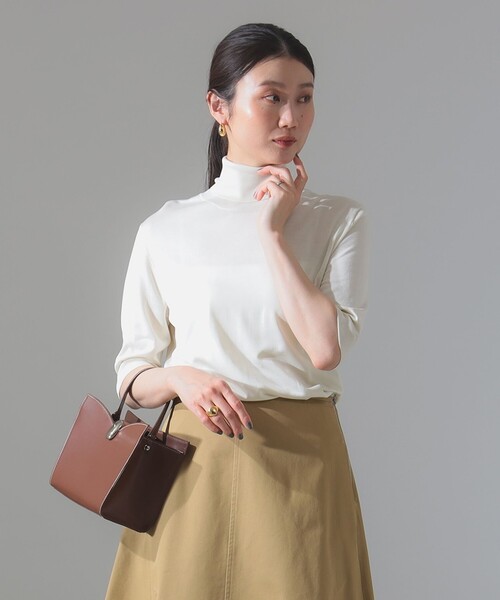 新品タグ付き！Demi-Luxe BEAMSシルク100% タートルネックニット Demi-Luxe BEAMS（デミルクス ビームス）リブ タートルネック