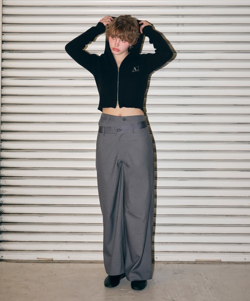 ACLENT（アクレント） ニット セーター ダブルジップニットフーディー