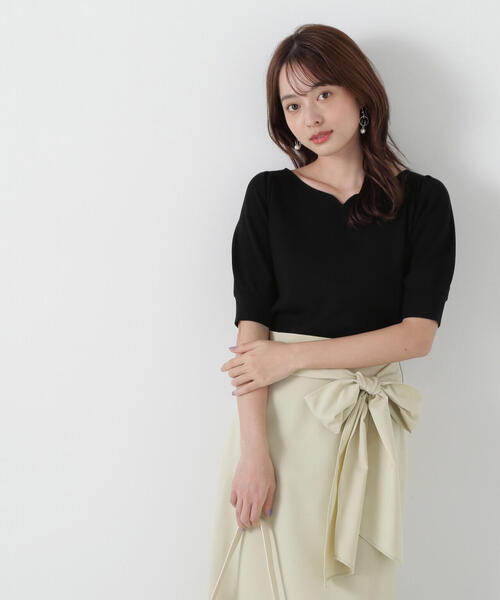 PROPORTION BODY DRESSING ニット セーター ハートネック5分袖