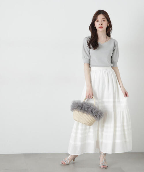 ニット セーター ハートネック５分袖総針ニット / 1215170303 レディース PROPORTION BODY DRESSING ニット セーター ハートネック総針