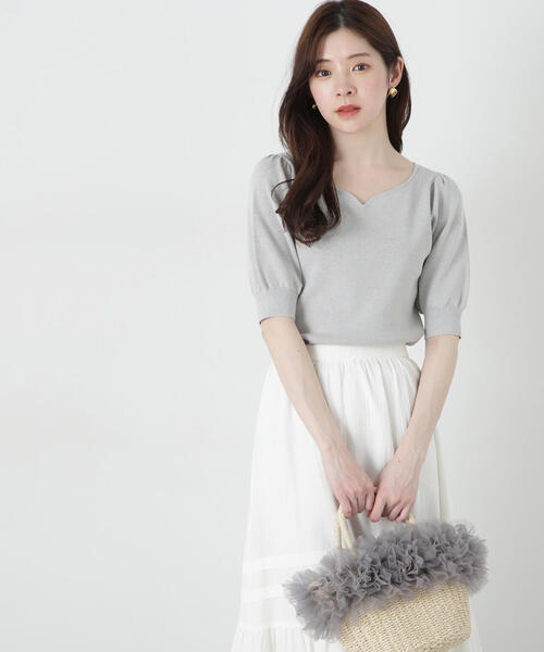 PROPORTION BODY DRESSING ニット セーター ハートネック5分袖