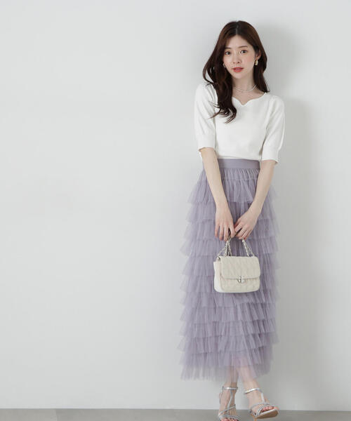 PROPORTION BODY DRESSING ニット セーター ハートネック5分袖
