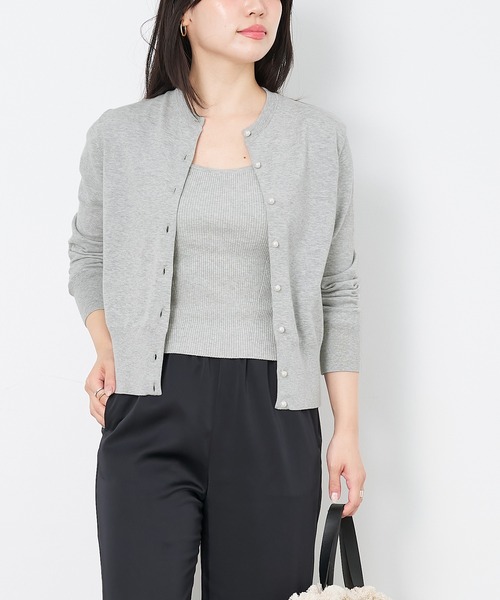アンサンブル パールボタンアンサンブルニット MICA&DEAL アンサンブル パールボタンアンサンブルニット