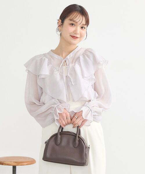 ブラウス シャツ ラッフルボレロ レディース JEANASIS（ジーナシス）の「ラッフルショートボレロブラウス