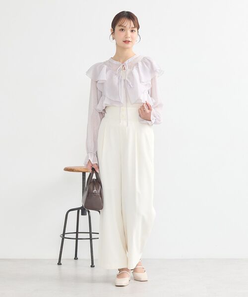 ブラウス シャツ ラッフルボレロ レディース JEANASIS（ジーナシス）の「ラッフルショートボレロブラウス