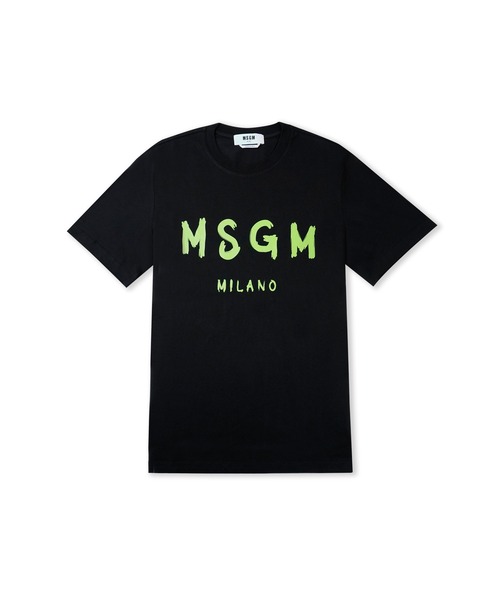【美品】　MSGM ブラッシュロゴTシャツ　ブラック　黒　S ユニセックス MSGM tシャツ MSGMブラッシュロゴTシャツ メンズ レディース