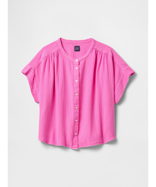 GAP ブラウス シャツ クリンクルガーゼ ドルマンシャツ