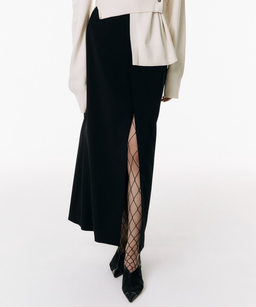 JOSE MOON スカート SLIT LAYERED LONGSKIRT/スリットレイヤード