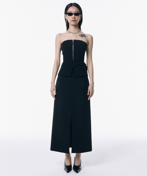 JOSE MOON スカート SLIT LAYERED LONGSKIRT/スリットレイヤード