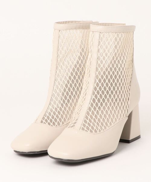 「byあしながおじさん」 ショートブーツ 23.5cm アイボリー レディース_画像4