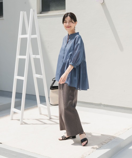 URBAN RESEARCH DOORS ブラウス シャツ 「UR TECH」ボイルサイド