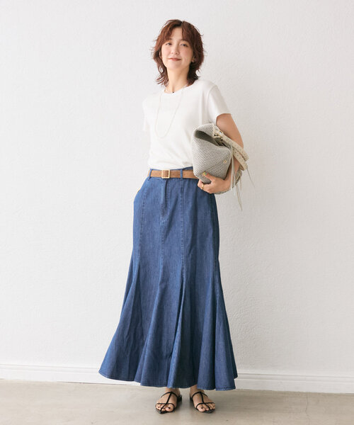 【新品】RIVE DROITE デニムスカート　サイズ38 RIVE DROITE デニムスカート 「MONN.:.(モン)」LOOSE DENIM