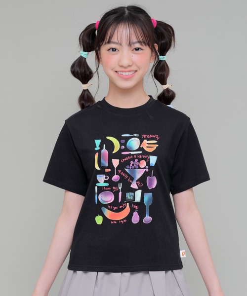 キッズのイラスト風プリントにほっこり CELINE コットン Tシャツ org.jpg