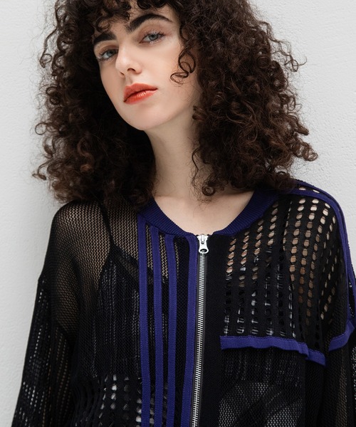 AULA AULA 　レースカーディガン　羽織 BACK PLEATS CARDIGAN BLOUSON — aulaaila