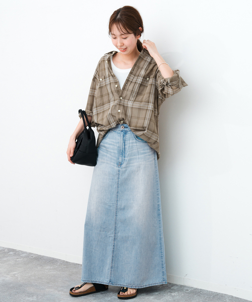 Spick and Span 2024SS コットンボイルチェックシャツ Spick＆Span ブラウス シャツ 「WEB限定追加」コットンボイル