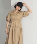 ワンピース ランタン スリーブ ギャザー ワンピースの詳細画像3