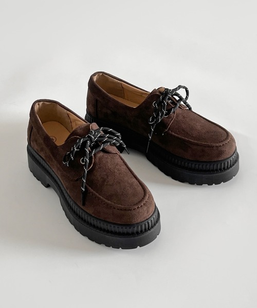 Shoes in Closet（シュークロ） ローファー 軽量厚底 2段ソール サテン