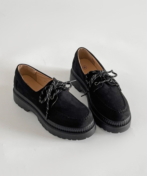 Shoes in Closet（シュークロ） ローファー 軽量厚底 2段ソール サテン