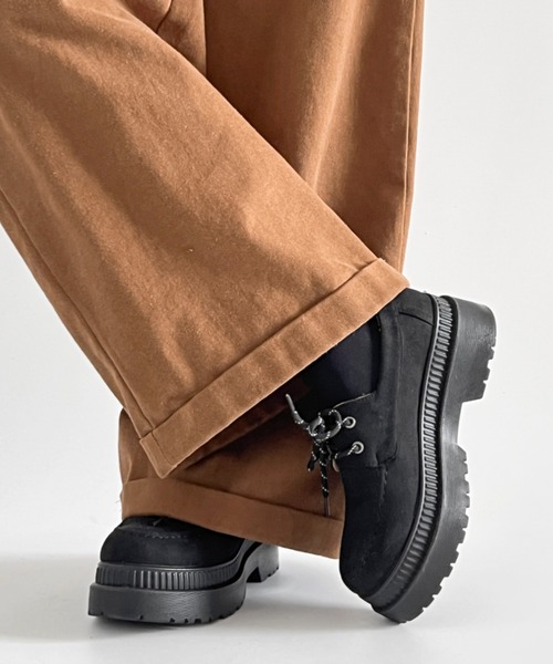 Shoes in Closet（シュークロ） ローファー 軽量厚底 2段ソール サテン