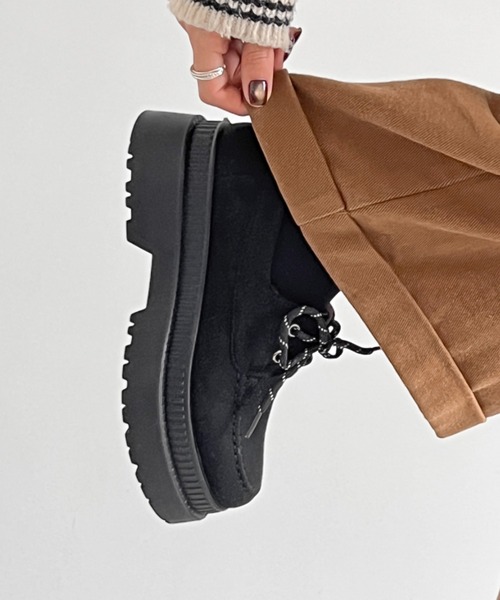 Shoes in Closet（シュークロ） ローファー 軽量厚底 2段ソール サテン