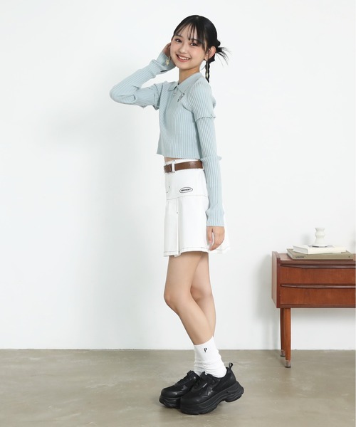 PINKHUNT（ピンクハント） スカート ベルト付き切替プリーツスカート